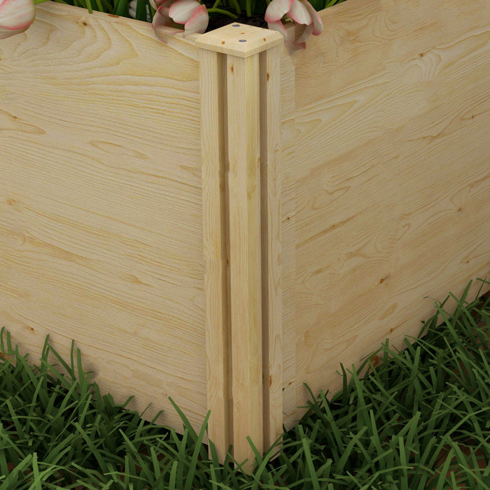 Outsunny Diy Wooden Raised Garden Bed Kit With Open Bottom, Two-box Outdoor Elevated Planter Box For Backyard, Patio To Grow Vegetables, Flowers, Fruits And Herbs, Easy Assembly
