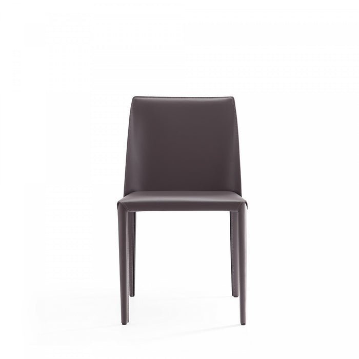 Paris Modern Vegan Leather Dining Chair in Gray - Set of 4