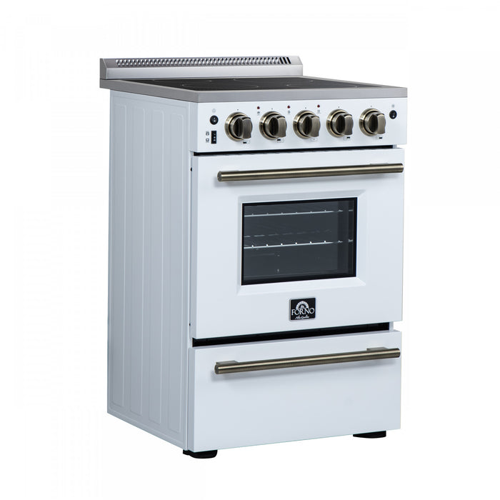 Forno Loiano 24 Inch Freestanding Electric Range in White, 2.3 cu.ft. with Storage Drawer - FFSEL6099-24WHT