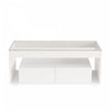 Emily Coffee Table with LED Lights and Open Storage,White | Emily table basse avec eclairage LED et rangement ouvert, blanc