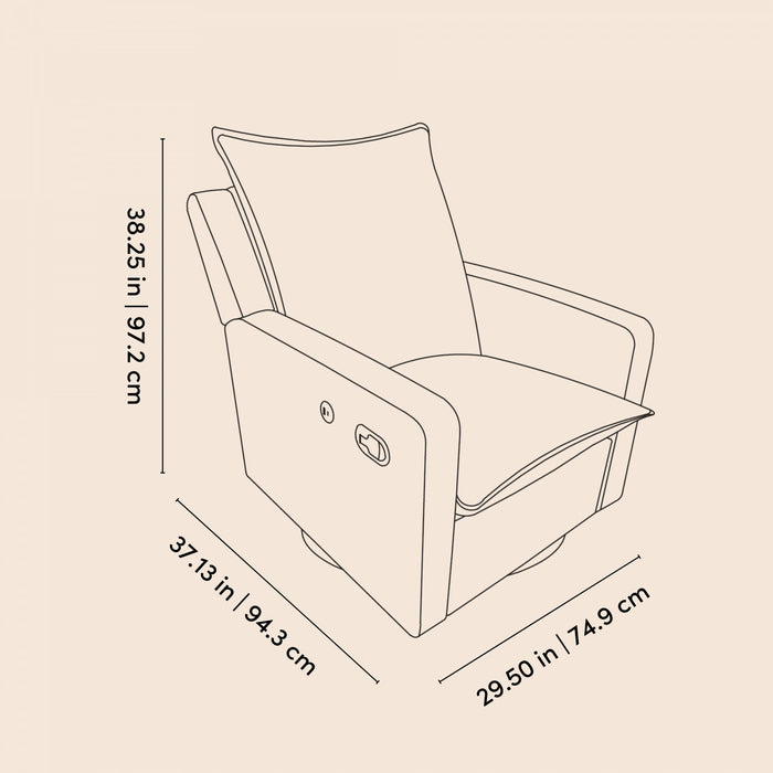 Storkcraft Timeless Recliner Glider - Ivory Boucle