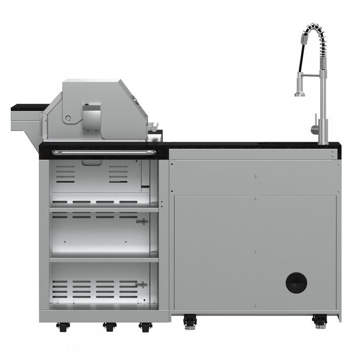 FORNO Bulnes Outdoor Kitchen 84,000 BTU Stainless Steel BBQ with Black Granite Countertops - FODKT2520BLK