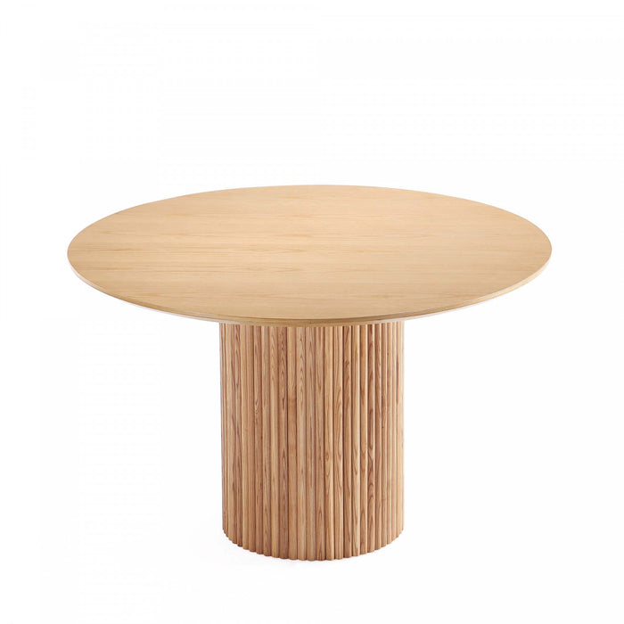 Hathaway Modern Industry Chic 47\" Round Dining Table in Natural
