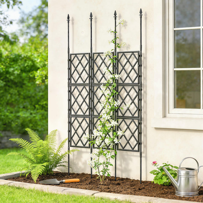 Outsunny Foldable Garden Trellis, Lattice Climbing Support Trellis