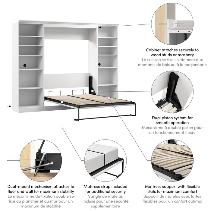 Bestar Versatile Full Murphy Bed Closet Organizers (109 W) - White