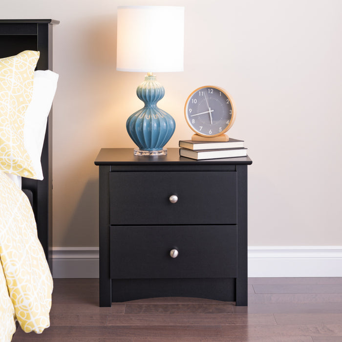 Jade 2-Drawer Nightstand - Black
