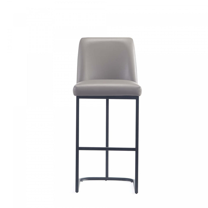 Serena Modern Metal Upholstered Barstool in Taupe Bar Stool