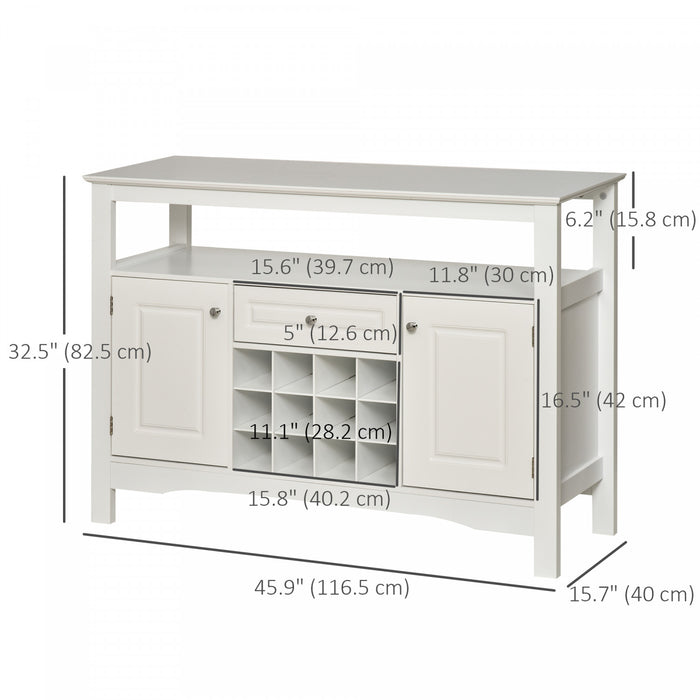 HOMCOM Sideboard Buffet Credenza Storage Cabinet with Drawer Wine Rack