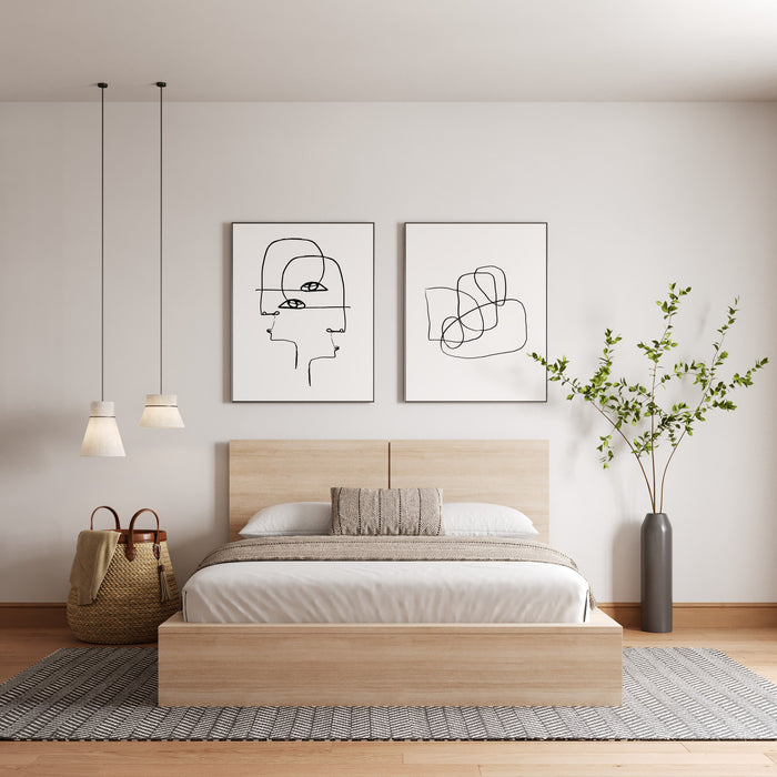 Nordika James Queen Headboard - Natural Blonde Oak