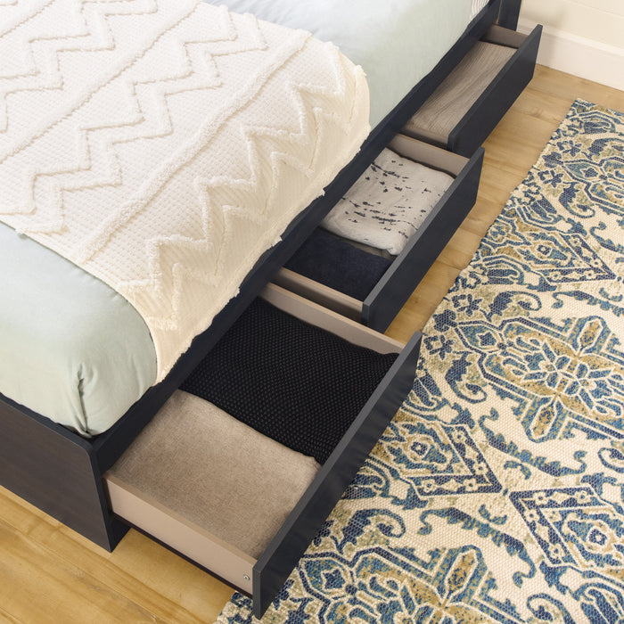 Aviron Mates Bed And Bookcase Headboard Set Blueberry - South Shore
