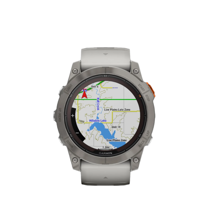 Garmin Fenix® 7x Pro Gps Smartwatch - Health Monitoring With Solar Charging, 51mm - Titanium/orange
