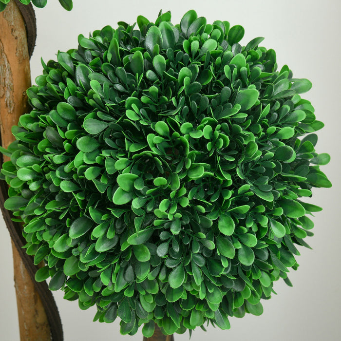 HOMCOM 3.6ft Artificial Tree, Three Ball Boxwood Topiary for Indoor Outdoor