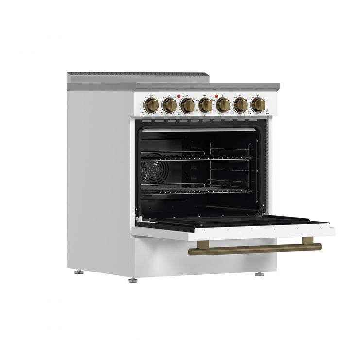 Forno Paolo 30\" White Electric Range, 4.38 CU.FT. - FFSEL6011-30WHT
