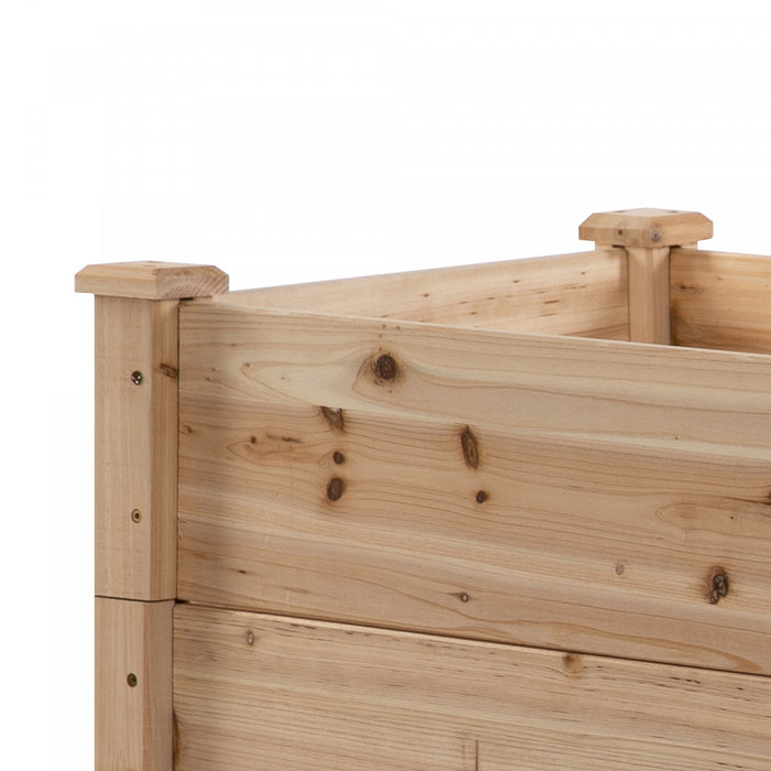 Outsunny 49''x49\"x22\" 3-tier Raised Garden Bed Wooden Planter Kit Elevated Plant Box Stand For Yard & Patio