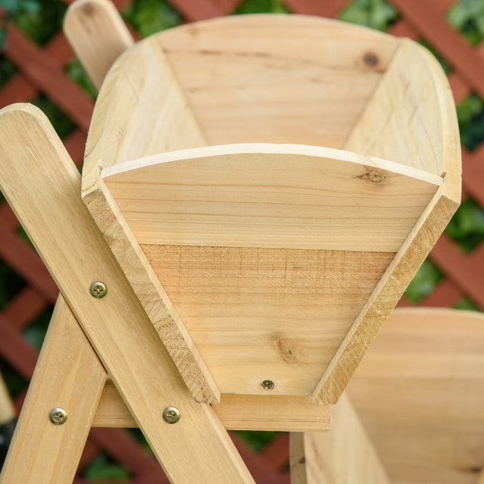 Outsunny 3 Tier Raised Garden Bed, Vertical Wooden Elevated Planter Box Kit, Plant Stand For Flowers, Vegetables, Herbs