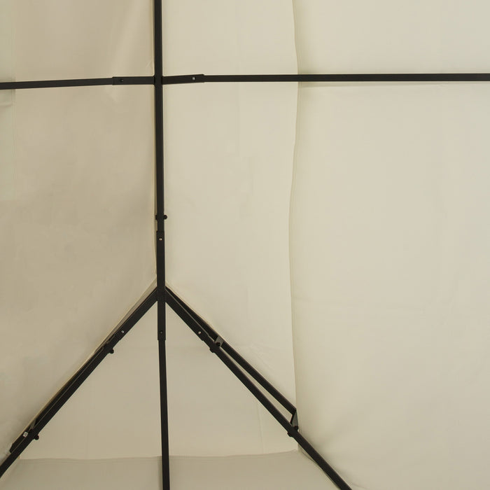 Outsunny 13.1' X 9.8' Gazebo Replacement Canopy 2 Tier Top Uv Cover Pavilion Garden Patio Outdoor, Cream White (top Only)
