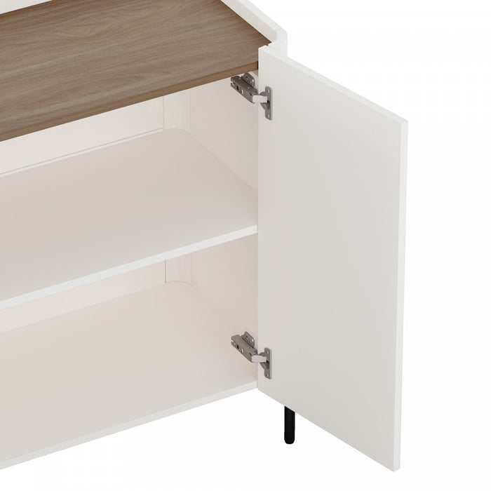 Abbey Modern 32\" Accent Cabinet in Maple and Off White