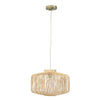 Boden Rattan Pendant Light, Natural & Nickel, 16"D Lamp | Suspension Boden en rotin, fini naturel et nickel, 41 cm (16 po) de diametre