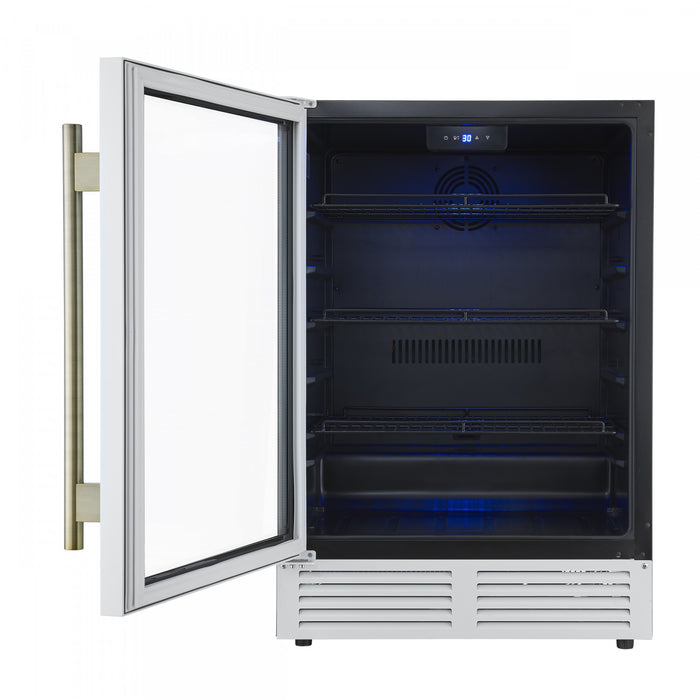 Forno Frescolino 24\" Beverage Cooler,White, 188 Can Capacity, -FWCDR6665-24WHT