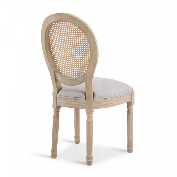 Ethan Solid Wood Rubberwood Dining Chair Set of 2 Pieces with Upholstered Seat,Beige
