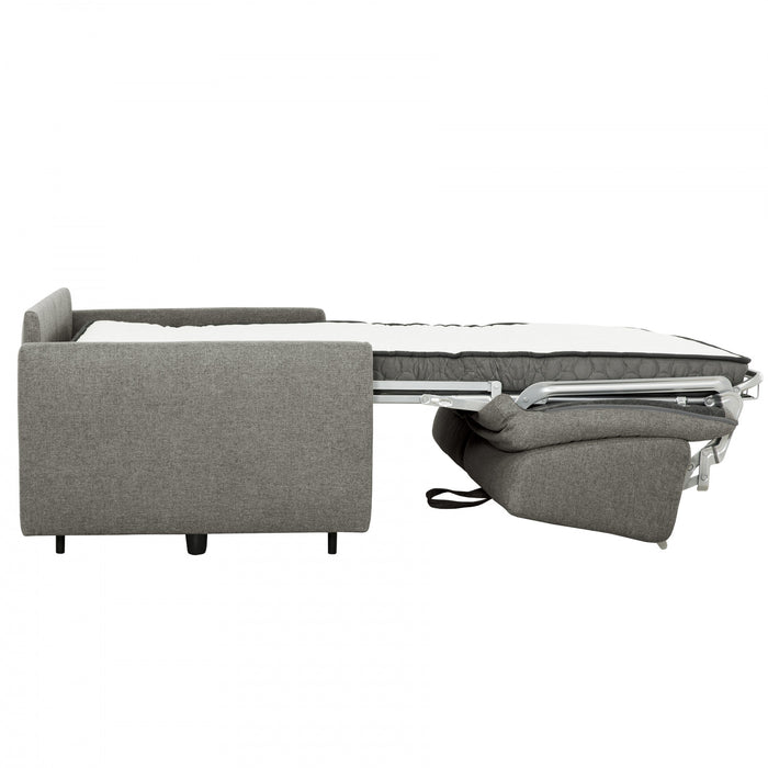 Brix 70 in. Textured Weave Euro Sofa Bed with Memory Foam Mattress - Stone