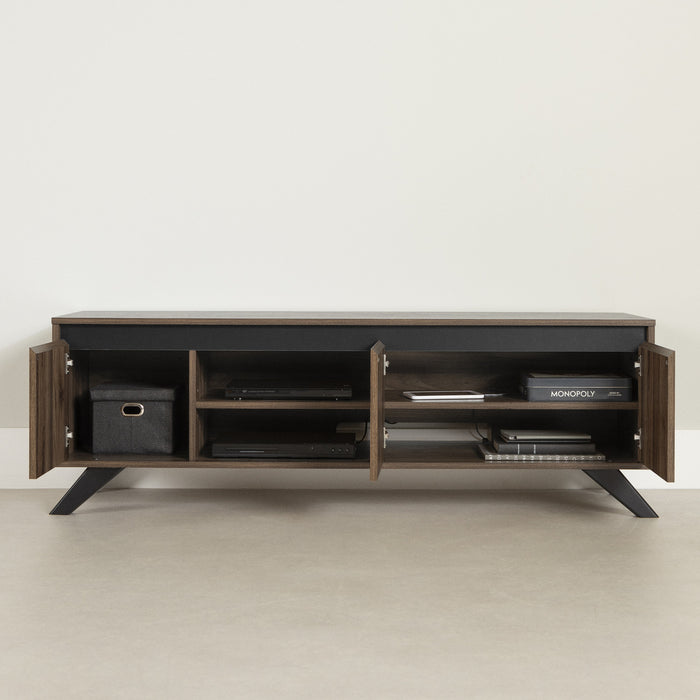 Flam 59\" TV Stand with Doors - Natural Walnut
