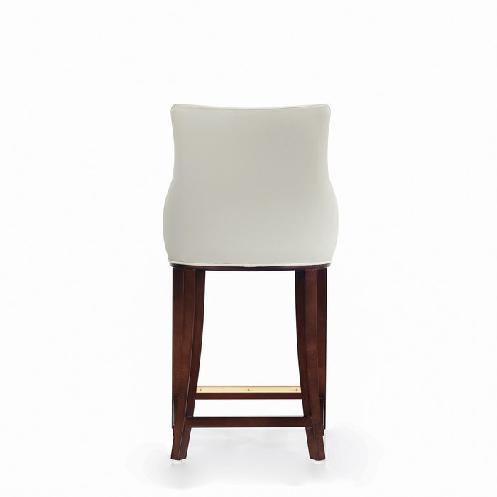 Shubert Modern Wood Upholstered Counter Stool in Ivory - Set of 3