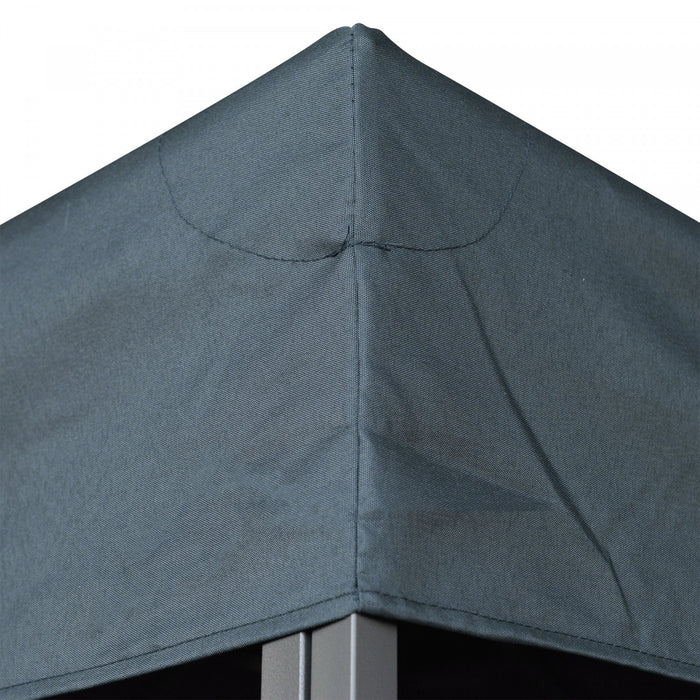 Outsunny 9.8' X 9.8' Square 2-tier Gazebo Canopy Replacement Top Cover Outdoor Garden Sun Shade, Charcoal Grey