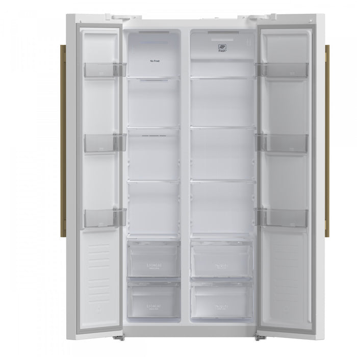 Forno Salerno 33-inch Side-by-Side White Refrigerator, 15.6 cu.ft. - FFRBI1805-33WHT