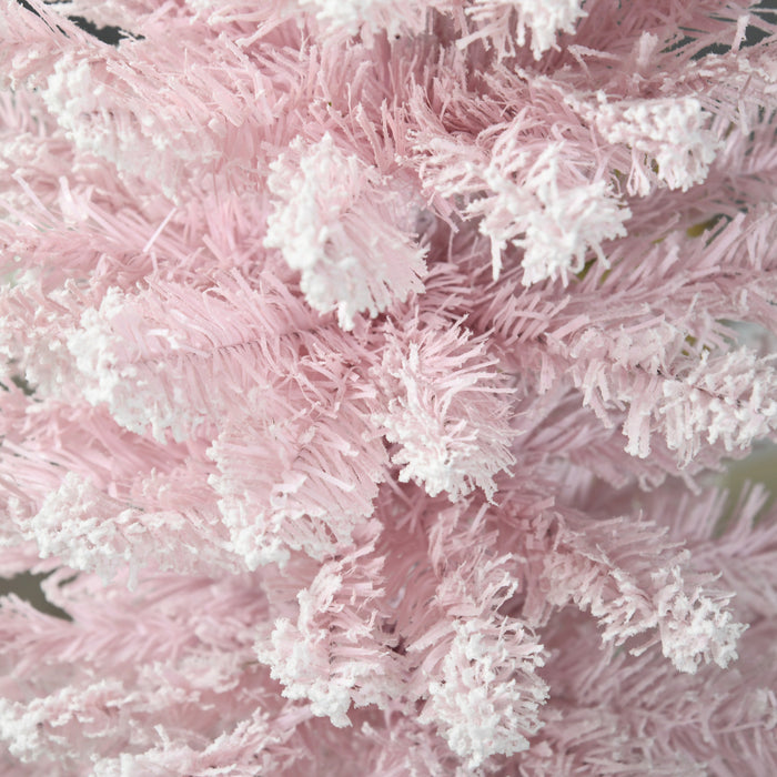 Homcom Pencil Artificial Christmas Tree With Snow-flocked Branches