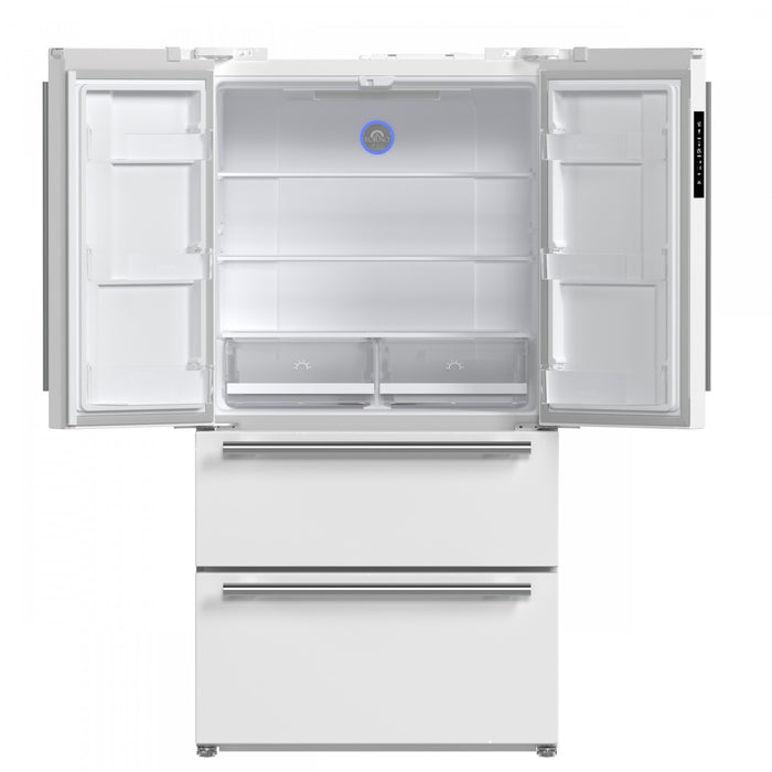 Forno Espresso Moena 36-inch French Door Refrigerator in White, 19.2 cu.ft. - FFRBI1820-36WHT