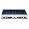 Forno Ambassador 48" Gas Cooktop, White, 8 burners - FCTGS5799-48CPWHT | Table de cuisson au gaz Ambassador 48 po, blanche, 8 bruleurs – FCTGS5799-48CPWHT