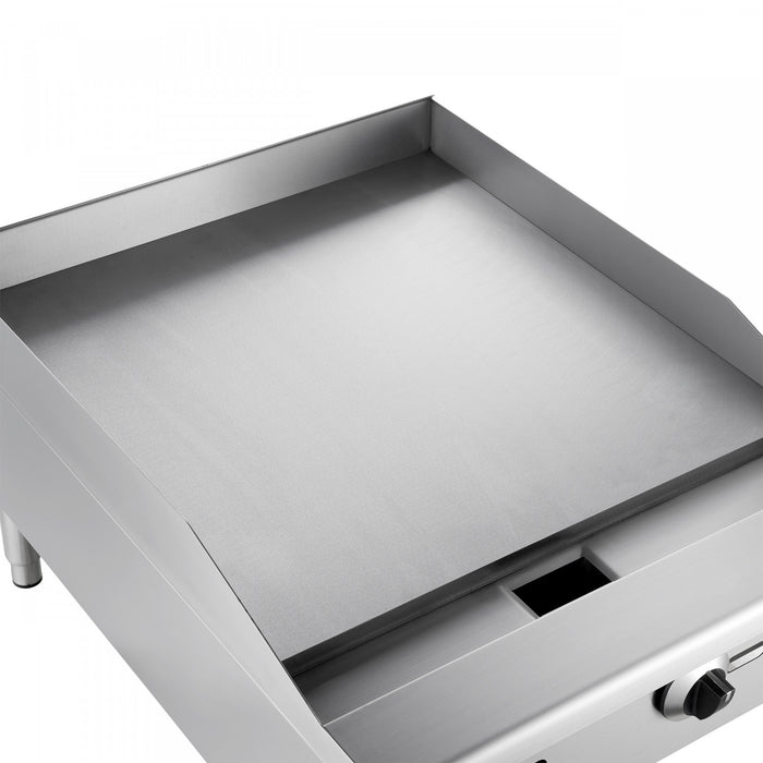 FORNO Commerciale 24 Inch Gas Griddle, 2 Burners, 60,000 BTUs, Stainless Steel - FCMGG0055-24
