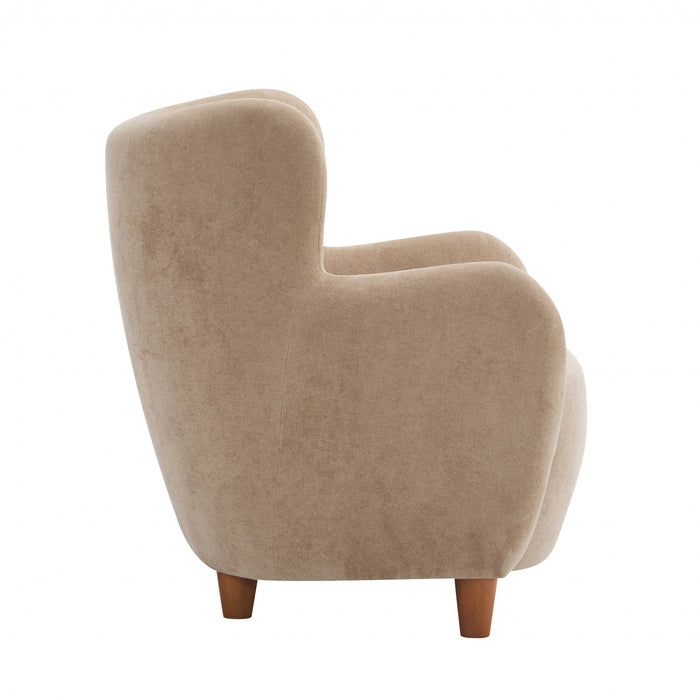 Sophia Upholstered Comfortable Armchair with Wingback,Light Camel Accent Chair