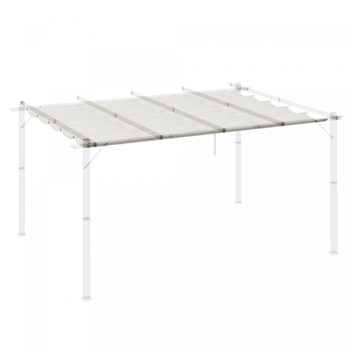 Outsunny Retractable Replacement Pergola Canopy For 10' X 13' Pergola, Pergola Cover Replacement, Cream White