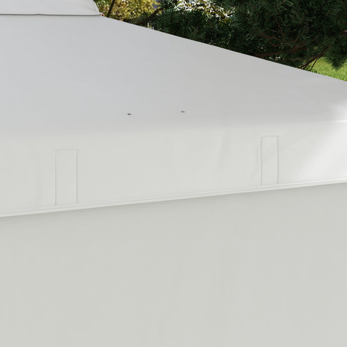 Outsunny 8x8 Adjustable Pop Up Canopy Tent W/ 1 Sidewall, Carry Bag, White