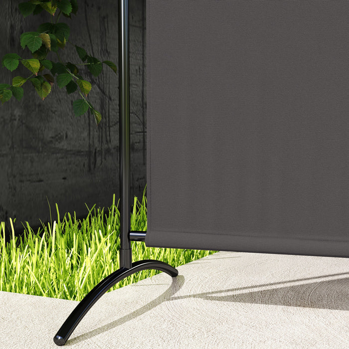 Outsunny Single Panel Privacy Screen, Uv30+ Room Divider, Dark Grey