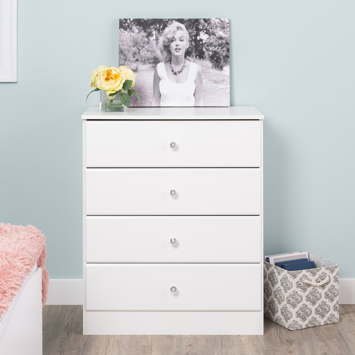 Astrid Kids 4-Drawer Dresser - White