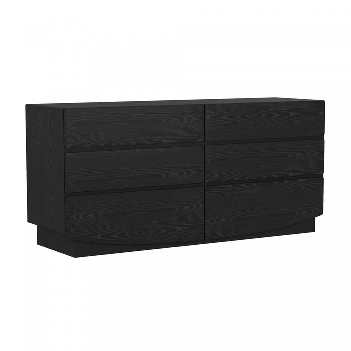 Ardea Contemporary 72\" Dresser in Black (6-Drawer)