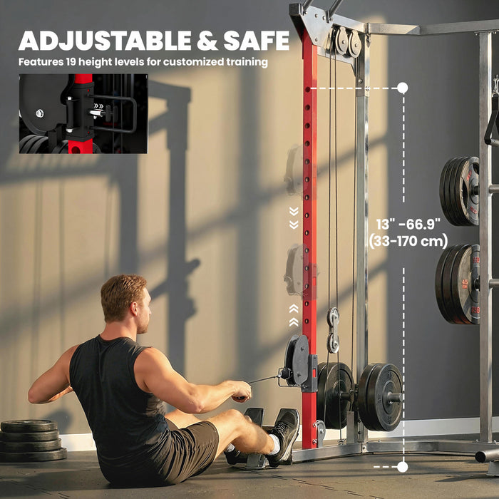 Soozier Power Cage with Adjustable Cable Pulley System