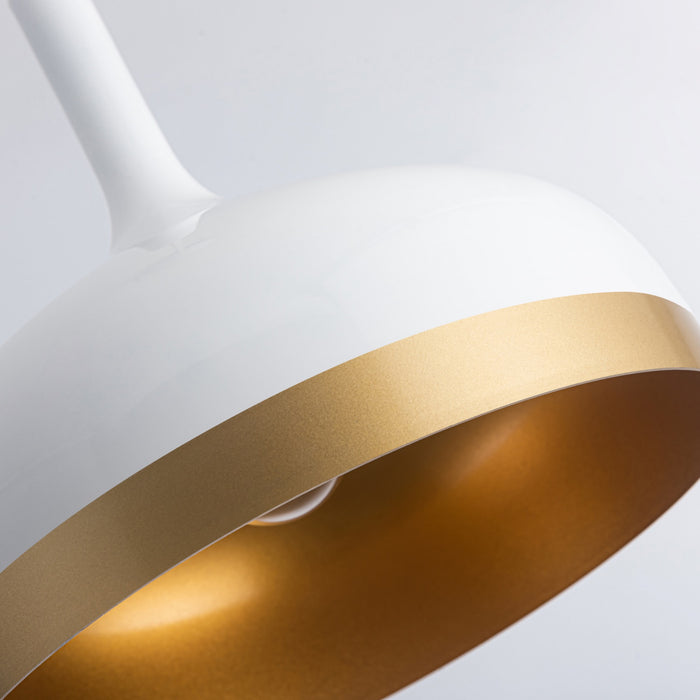Dash Collection 12\" Pendant Ceiling Light - White & Gold