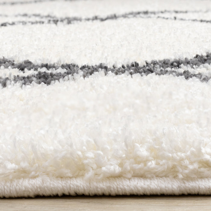 Fairmont White Grey Trellis Rug, 5'3\" x 7'7\" Indoor Area Rug