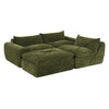 Cloud 116 Inch Modular Sectional Sofa with Ottoman and Legless Design, Green | Cloud Canape Sectionnel Modulaire 116 po avec Ottoman et Design Sans Pieds, Vert
