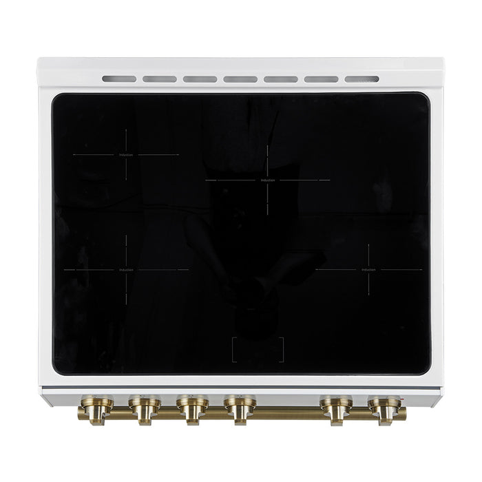 Forno Leonardo Espresso 30\" Slide-In Induction Range, White -FFSIN0982-30WHT