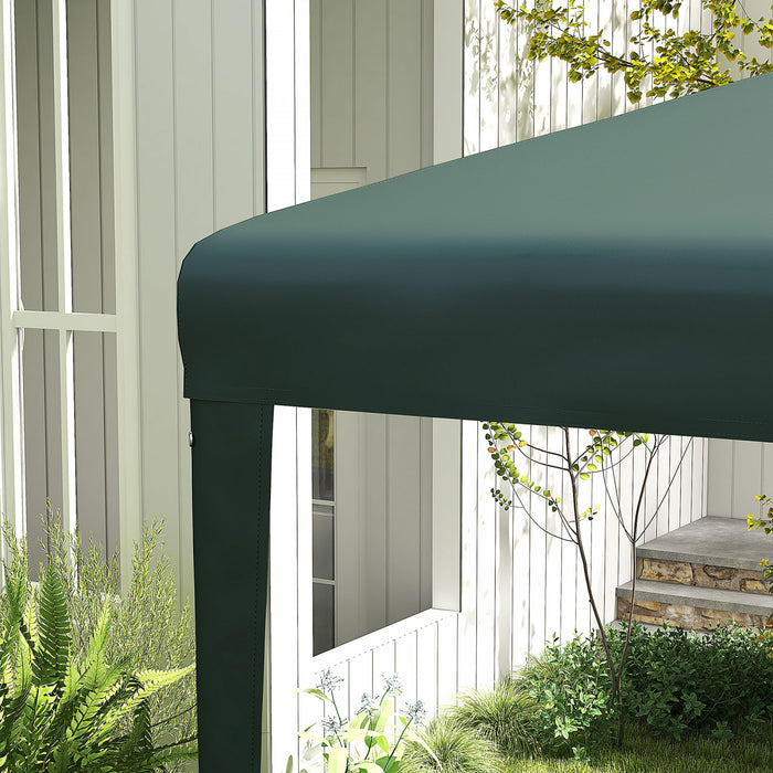 Outsunny 9' X 9' Party Tent Portable Gazebo Canopy For Weddings Parties Outdoor Sunshade With Dressed Legs, Dark Green