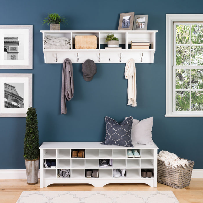 Hanging Entryway Shelf - White
