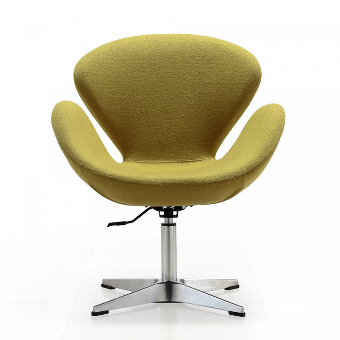 Raspberry Modern Upholstered Swivel Lounge Chair in Green - Set of 2 Accent Chair