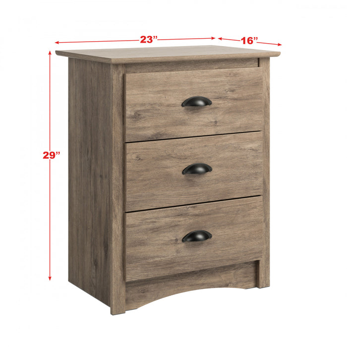 Salt Spring 3-Drawer Tall Nightstand - Drifted Grey