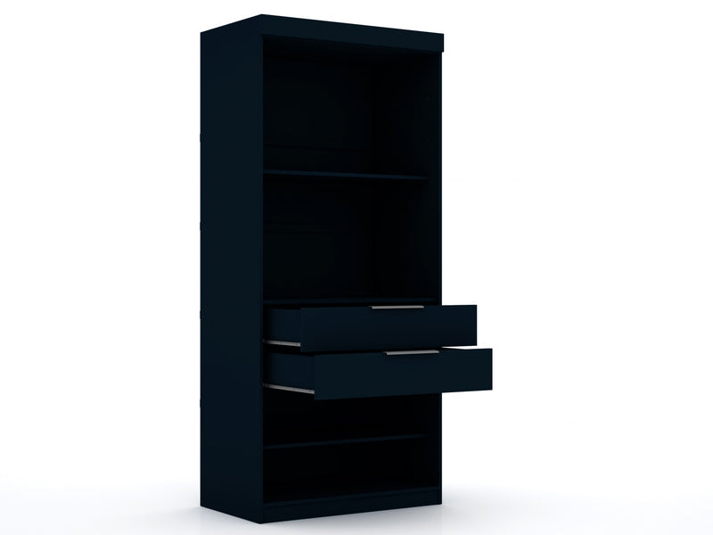 Mulberry Contemporary Modern 9-Piece Wardrobe Closet in Midnight Blue