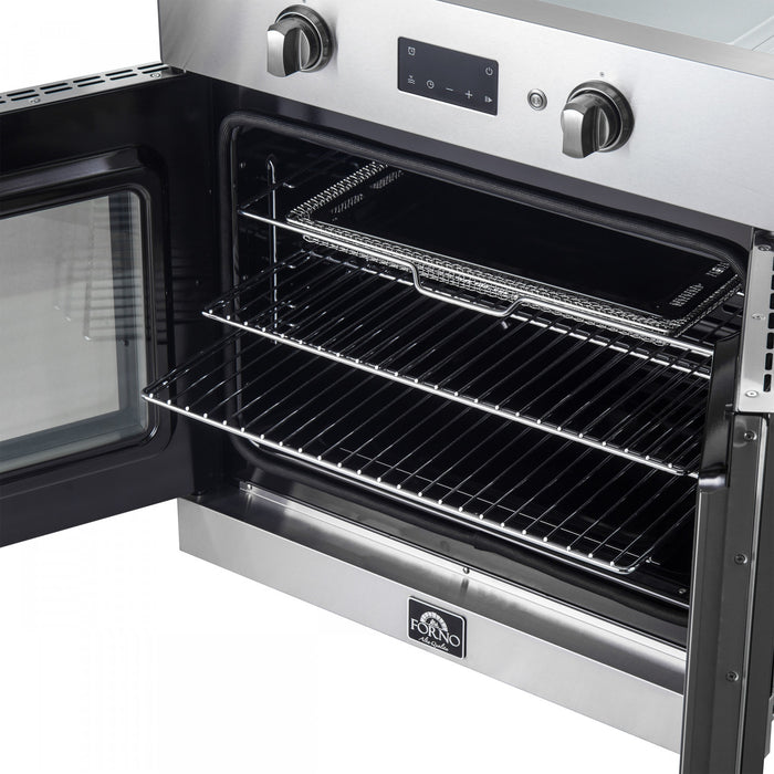 Forno Asti 30\" French Door Electric Wall Oven in Stainless Steel, 3.68 cu. ft. - FBOEL1333-30